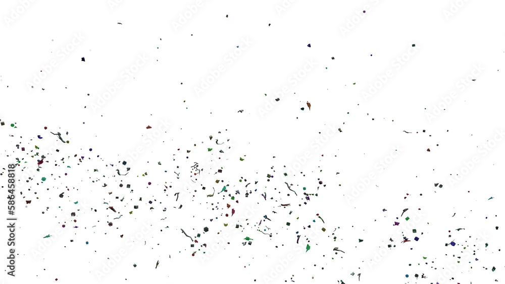 micro-plastic particle, plastic pollution isolated on transparent background