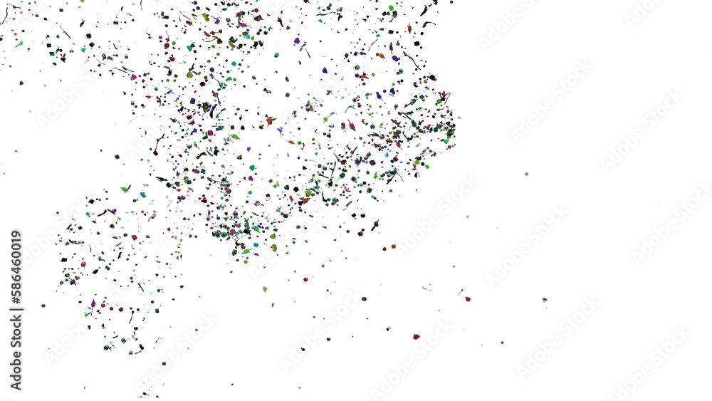 micro-plastic particle, plastic pollution, isolated on transparent background