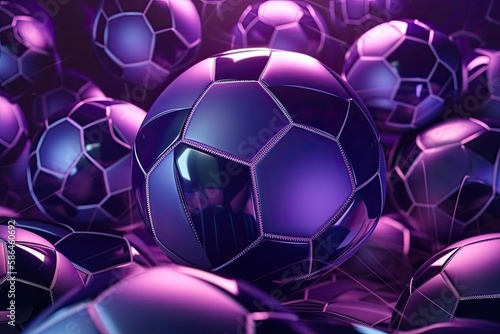 heap of metallic purple balls shining brightly. Generative AI © AkuAku