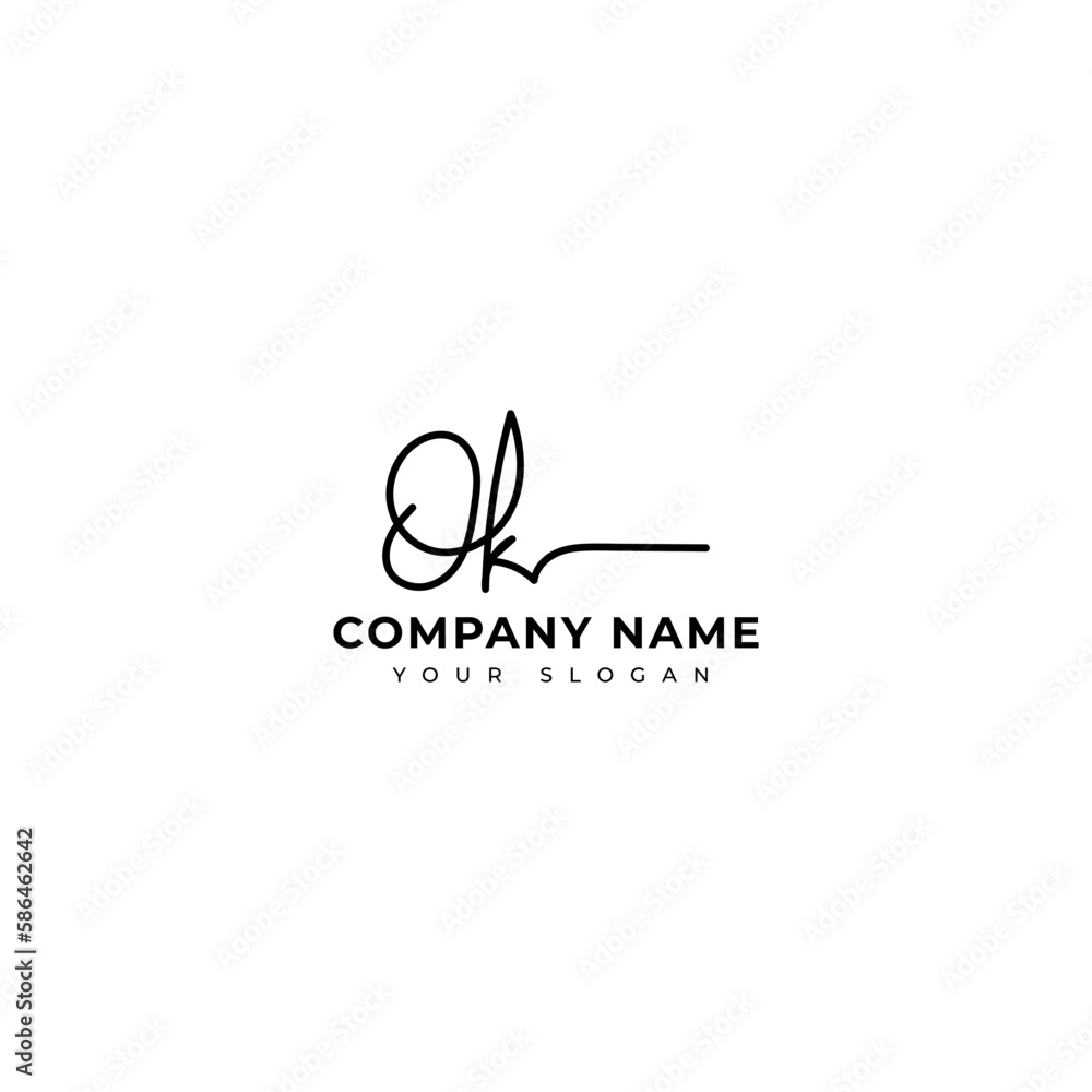 Ok Initial signature logo vector design Ok Initial signature logo vector design