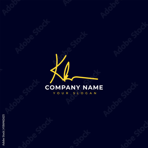 Kk Initial signature logo vector design © galord