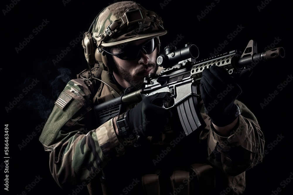Special Armed Forces. Photo generative AI