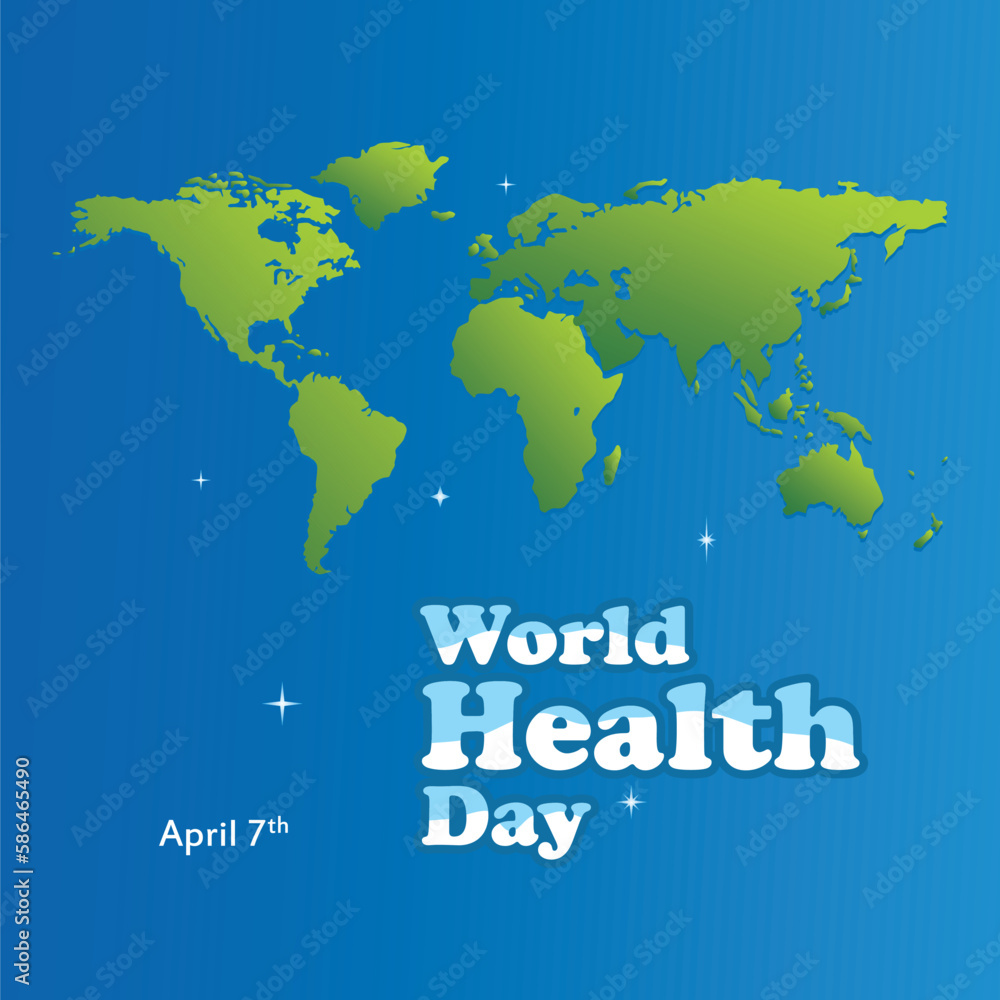 World Health Day. World Health Day is a global health awareness day celebrated every year on 7th April. Vector illustration design.
