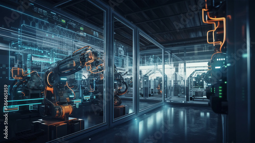 Factory managed by AI, Generative AI　未来的な工場
