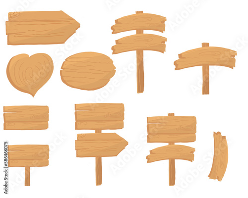 set of wooden signs