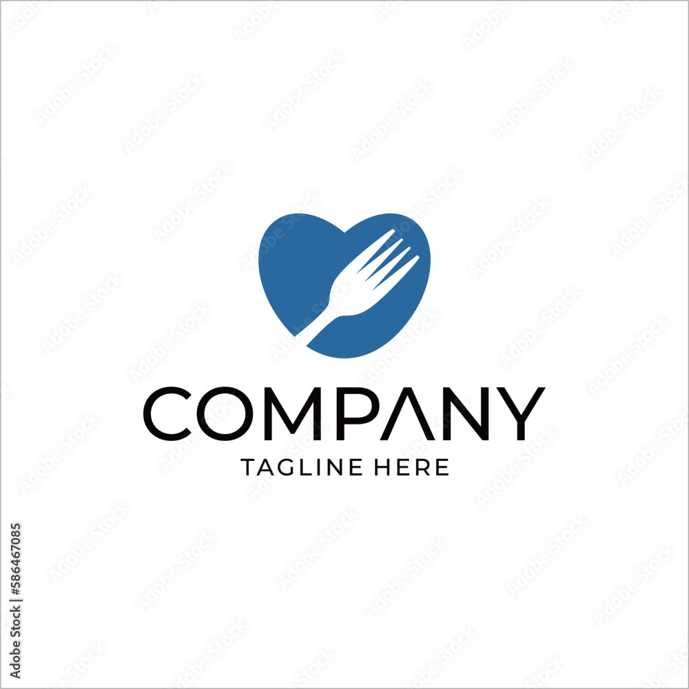 fork logo design with heart sign, healthy food love logo symbol fork logo design with heart sign, healthy food love logo symbol