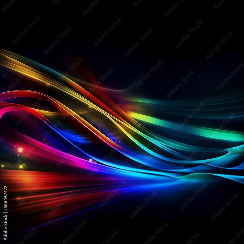 Naklejka premium rainbow style lightwaves
