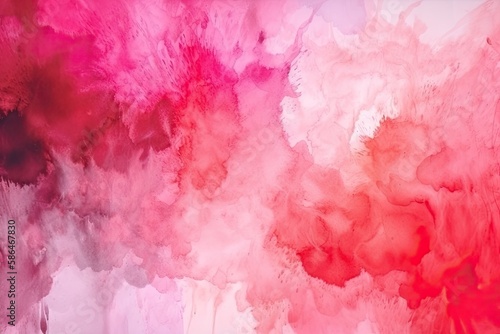 vibrant pink and red abstract painting hanging on a crisp white wall. Generative AI