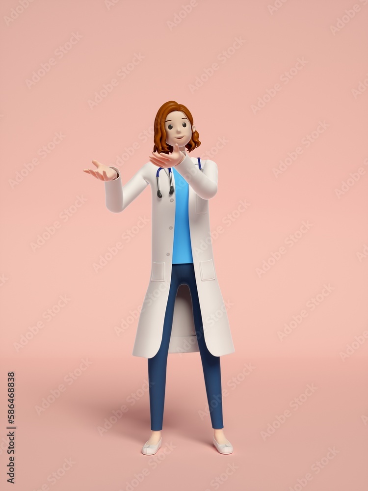 3D rendering of young women doctors 3D rendering of young women doctors