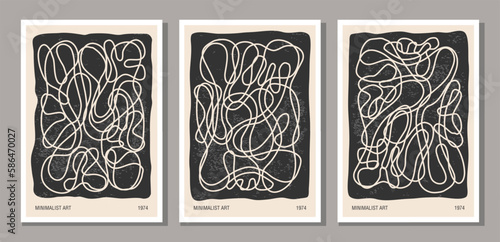 Minimalist design poster with abstract organic shapes composition