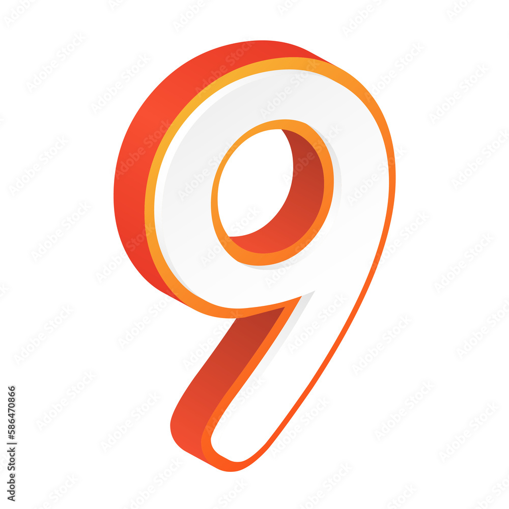 3d numbers nine 3d numbers nine