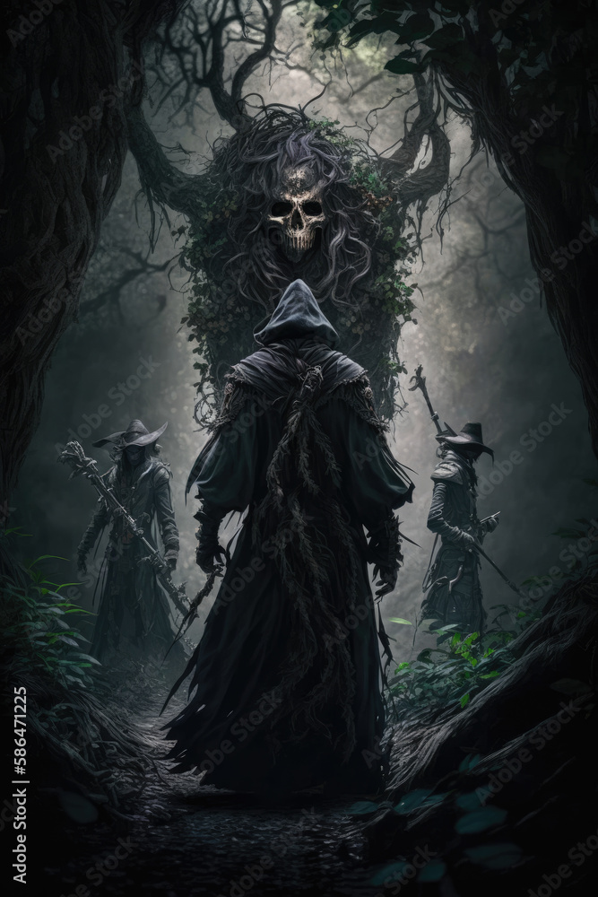 Fototapeta premium Reaper Deathbringer A Tale of Darkness and Redemption AI Generated 