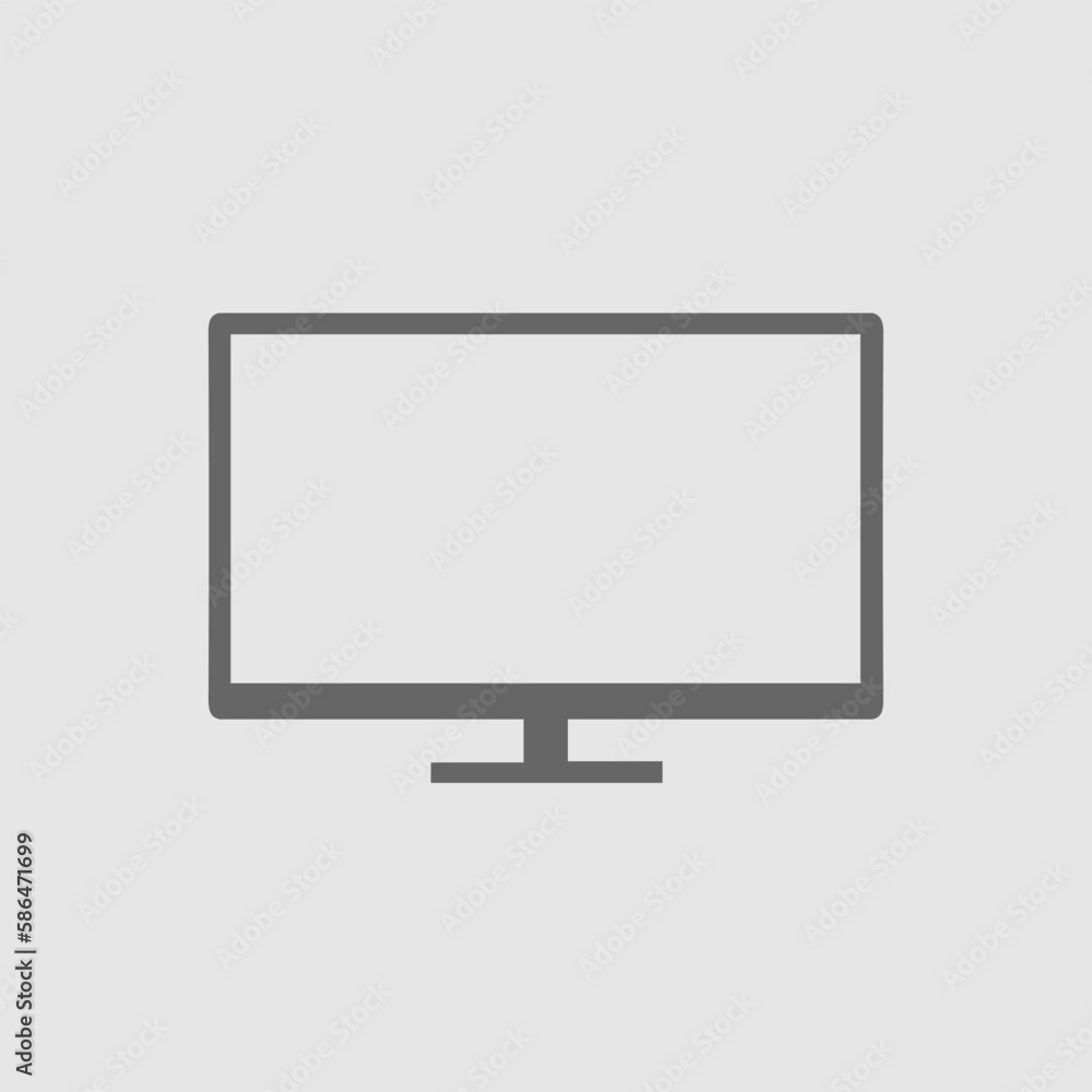 Monitor vector logo icon. TV simple isolated symbol sign. Monitor vector logo icon. TV simple isolated symbol sign.