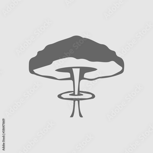 Mushroom cloud nuclear explosion vector icon eps 10. War symbol 