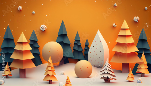 Abtrabs background illustration christmas festival. Generative AI