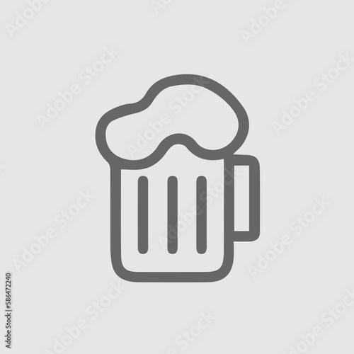 Beervector icon. Mug of beer simple isolated logo symbol. Brewery logo vector icon.