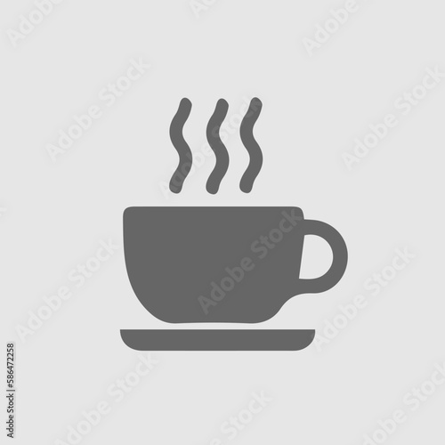 Coffee cup vector icon. Simple vector silhouette. Tea cup simple isolated vector icon. Coffee cup logo.