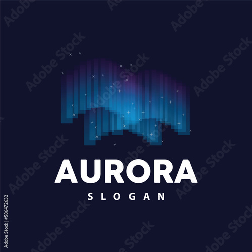 Aurora Logo, Light Wave Vector, Nature Landscape Design, Product Brand Template Illustration Icon