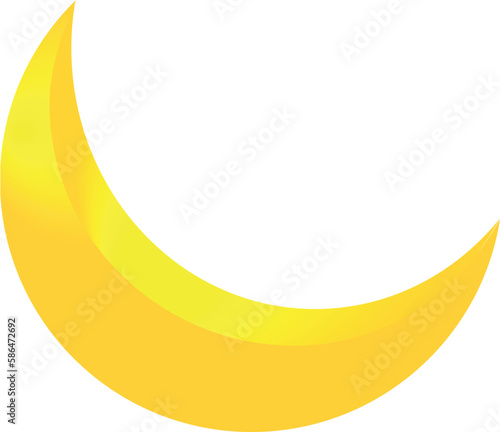 3d yellow moon clipart vector illustration