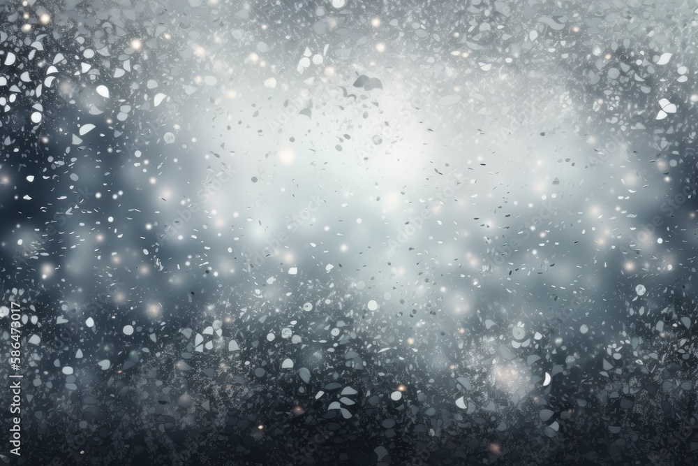 snowy weather with snowflakes falling from the sky. Generative AI