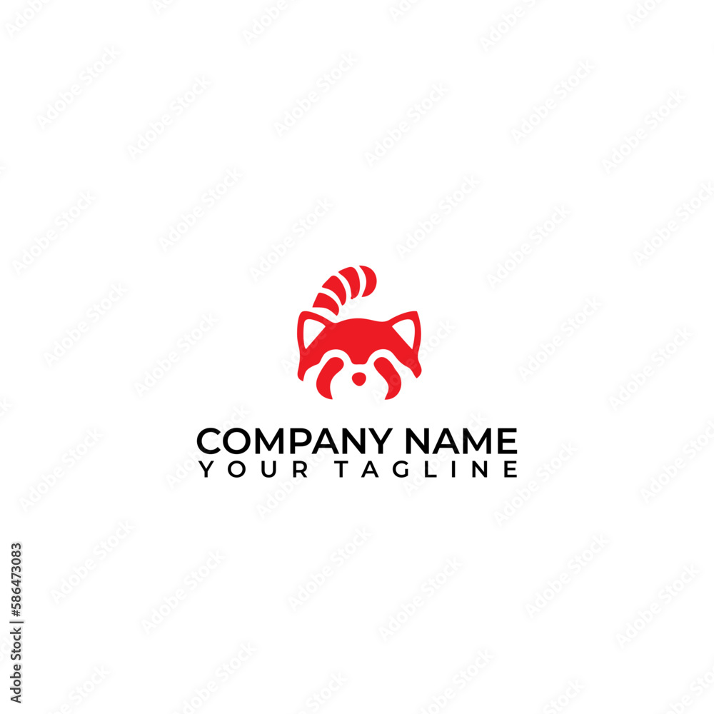 Red Panda vector icon. Animal vector logo design with isolated background. Red Panda vector icon. Animal vector logo design with isolated background.