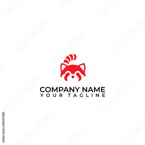 Red Panda vector icon. Animal vector logo design with isolated background.