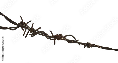 close up of a fence wire isolated and save as to PNG file