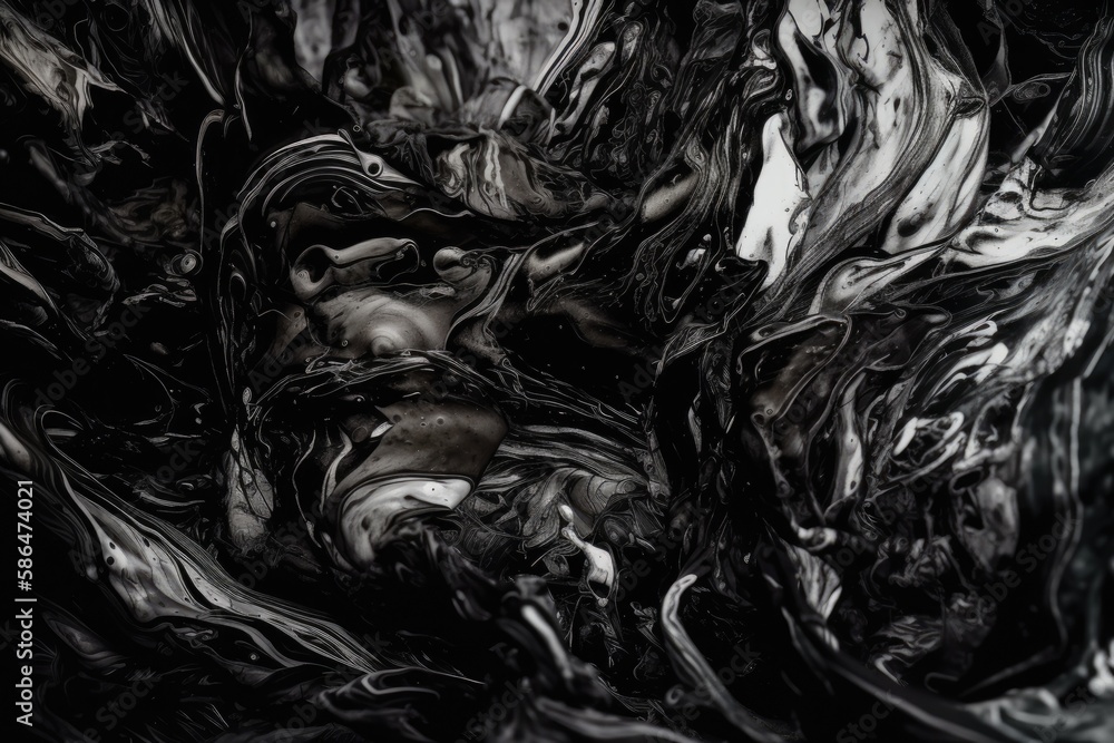monochromatic abstract liquid swirl. Generative AI monochromatic abstract liquid swirl. Generative AI