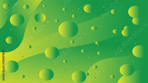 Green background. Trendy gradient shapes composition. Cool background design for posters, ads, banners.