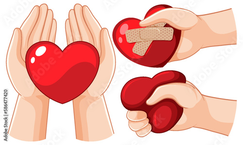 Human hand with blood icon for donation