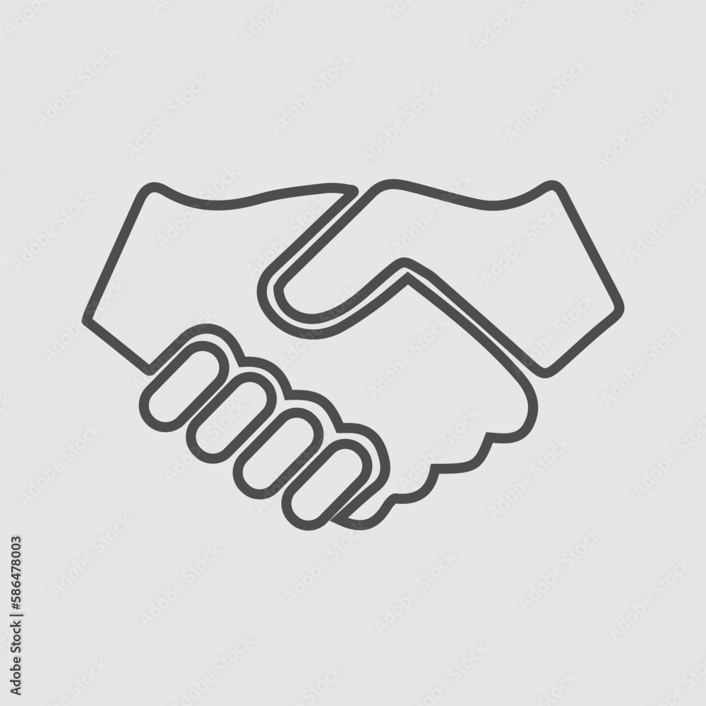 Partnership vector. Handshake icon eps 10. Hands shaking. Businessman deal agreement sign symbol.