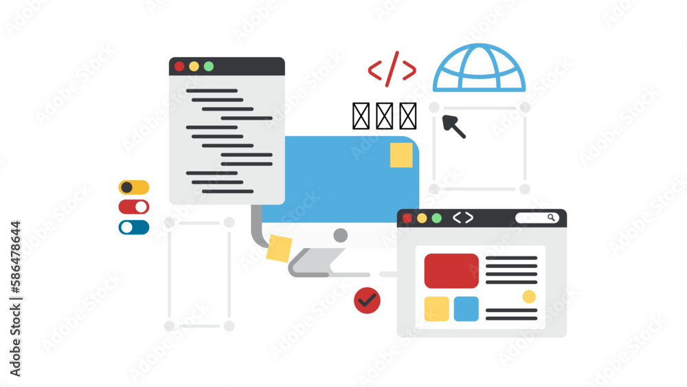 Concept of workflow process computer web page developer Concept of workflow process computer web page developer