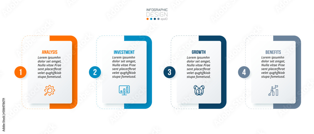 Infographic template business concept with step.
Infographic template business concept with step.