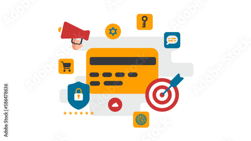 credit card and icon sign security concept technology