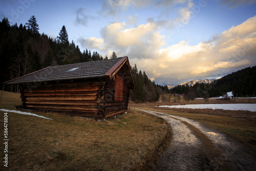Wallpaper Mural Winter hike to Geroldsee lake y sunset, Bayern, Germany Torontodigital.ca