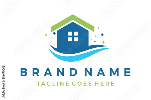 House Cleaning Logo Cleaning Service House Logo Design Vector Template 