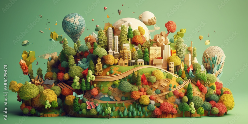 Naklejka premium Earth Day, the importance of loving nature Generative AI
