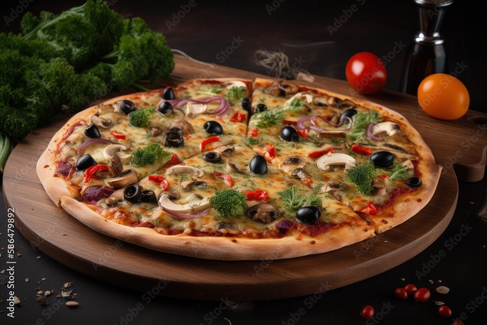 Assorted types of italian pizzas