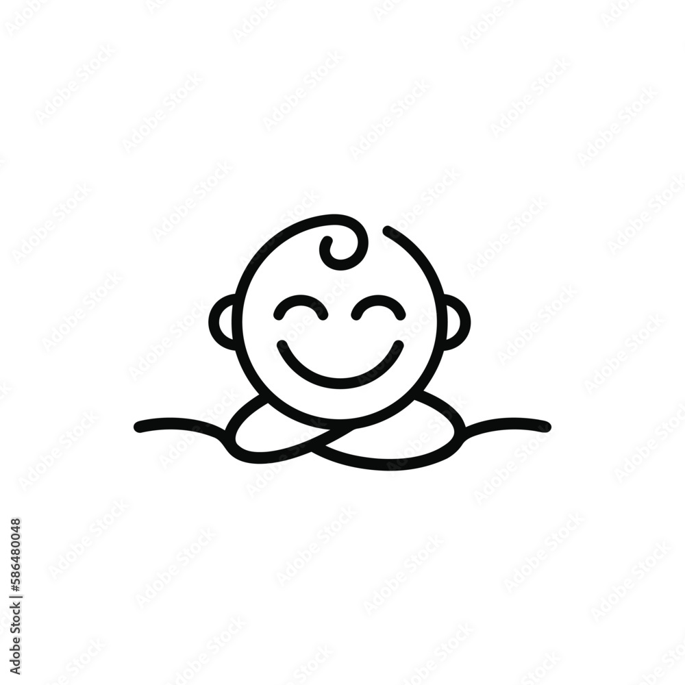cute baby face outline vector logo designs cute baby face outline vector logo designs