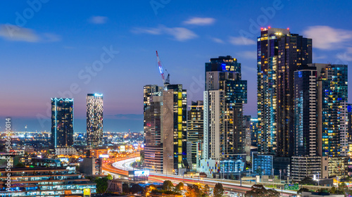 Melbourne CBD city night view © anystock