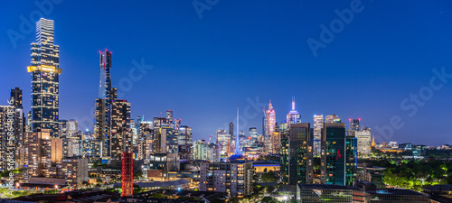 Melbourne CBD city night view