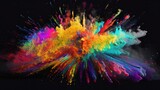 Explosion of colorful paint streaks, created with generative ai