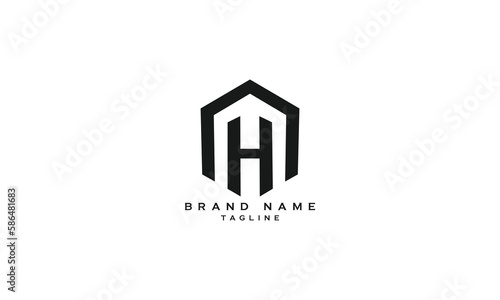 MH, HM, Abstract initial monogram letter alphabet logo design