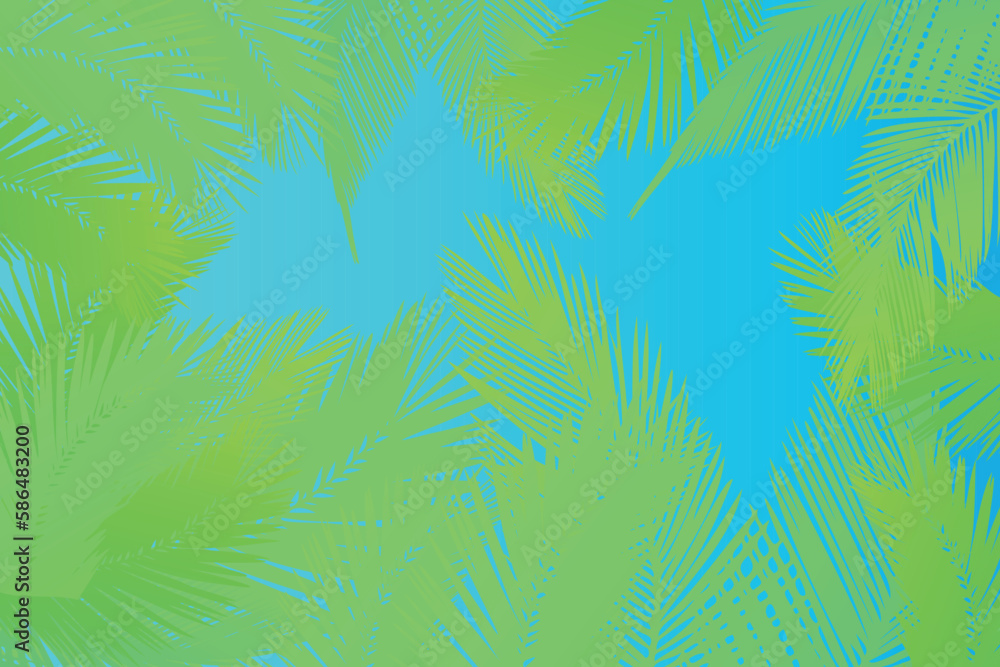 Summer bright background in blue style with palm leaves. EPS10 Summer bright background in blue style with palm leaves. EPS10