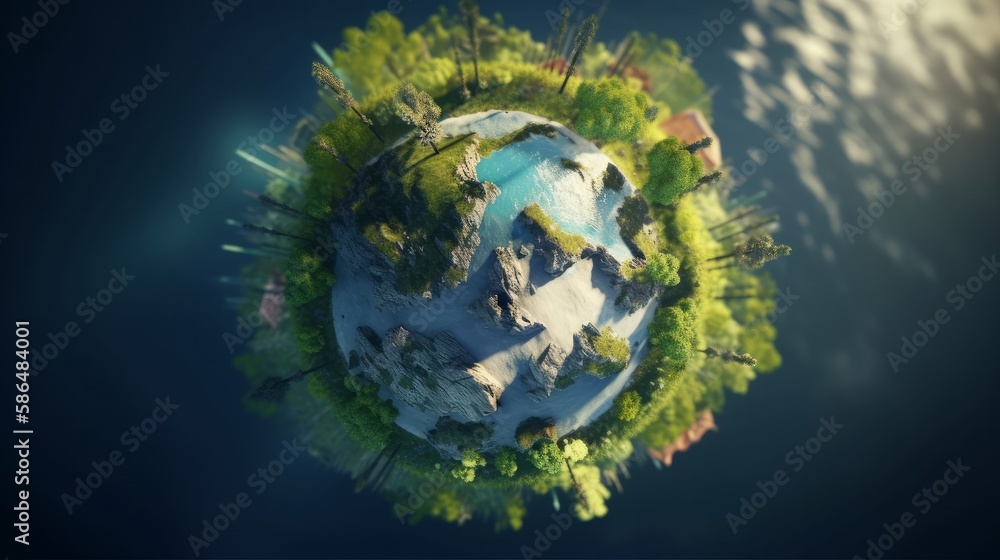 Fototapeta premium Earth pollution map visible from space. Generative ai illustration. Generative ai
