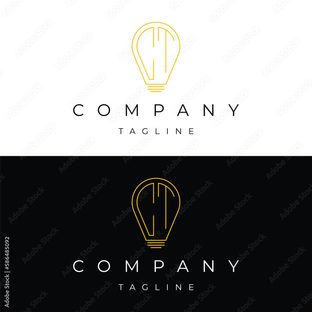 Letter CT initial lamp solution bulblight icon logo design vector template Letter CT initial lamp solution bulblight icon logo design vector template