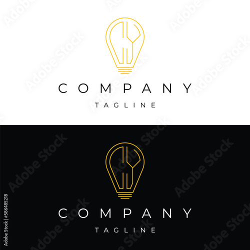 Letter CY initial lamp solution bulblight icon logo design vector template photo