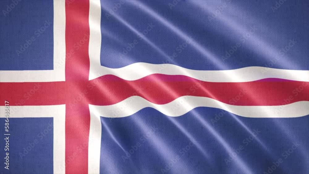 Realistic waving flag of Iceland Animation. 4K Realistic waving flag of Iceland Animation. 4K
