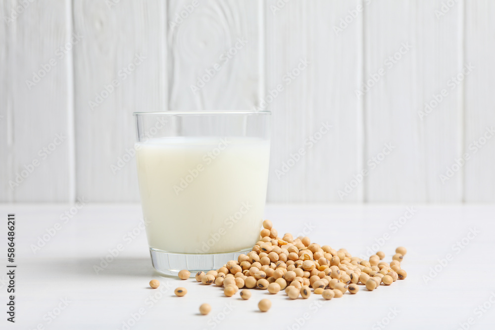 Soy milk and soy, composition for healthy food concept Soy milk and soy, composition for healthy food concept