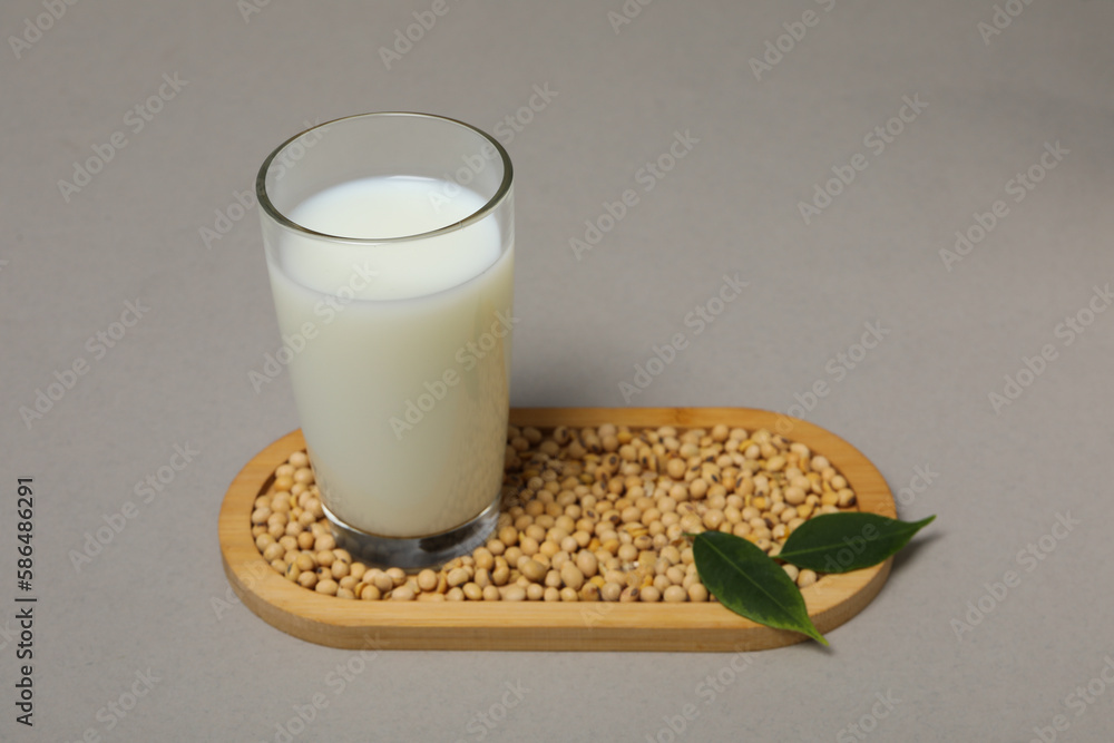 Soy milk and soy, composition for healthy food concept Soy milk and soy, composition for healthy food concept
